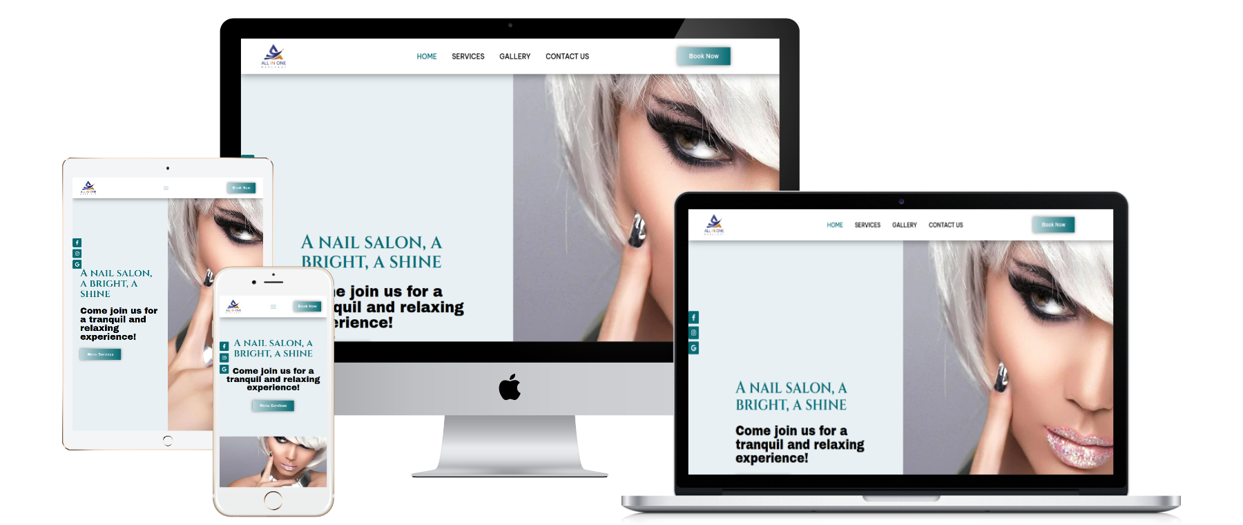 Responsive website mockup for Template A031